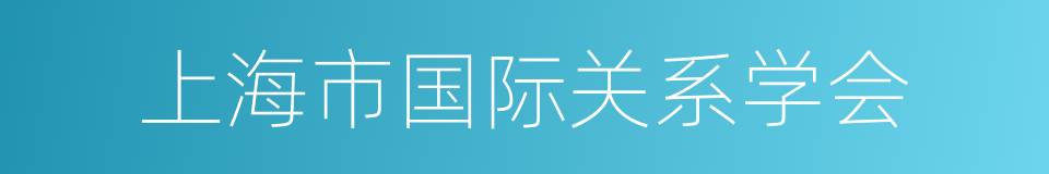 上海市国际关系学会的同义词