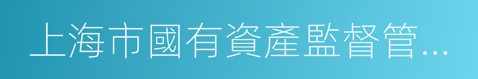 上海市國有資產監督管理委員會的同義詞