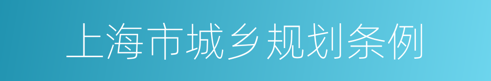 上海市城乡规划条例的同义词