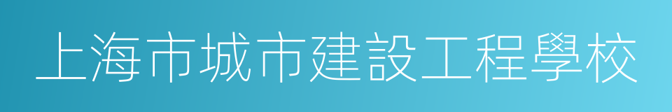 上海市城市建設工程學校的同義詞