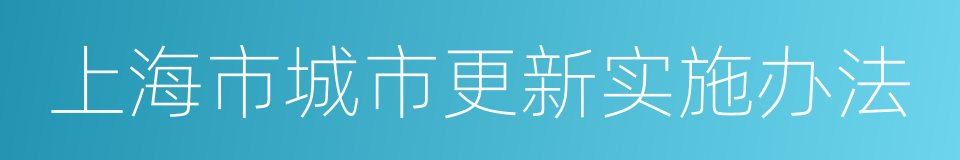 上海市城市更新实施办法的同义词