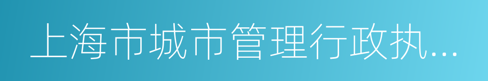 上海市城市管理行政执法局的同义词