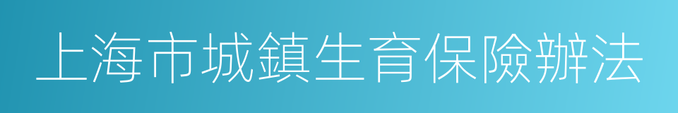 上海市城鎮生育保險辦法的同義詞