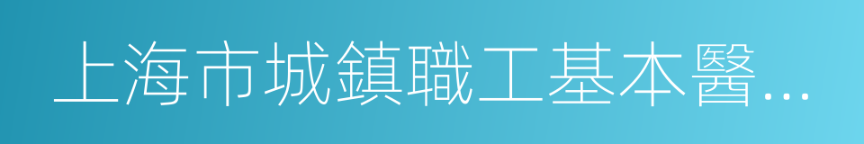 上海市城鎮職工基本醫療保險辦法的同義詞