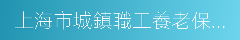 上海市城鎮職工養老保險辦法的同義詞