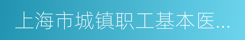 上海市城镇职工基本医疗保险办法的同义词