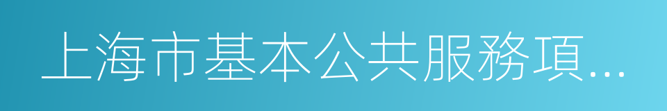 上海市基本公共服務項目清單的同義詞