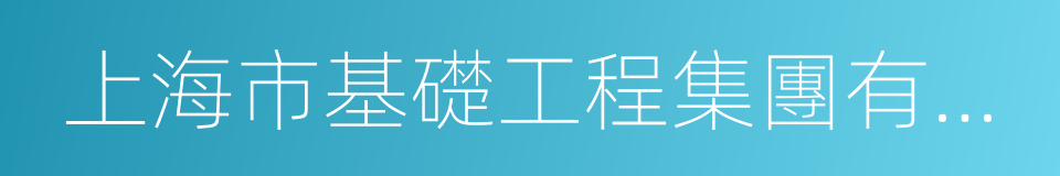 上海市基礎工程集團有限公司的同義詞