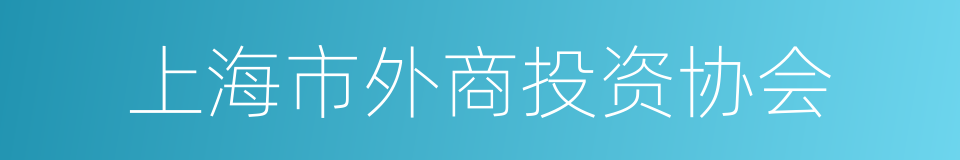 上海市外商投资协会的同义词