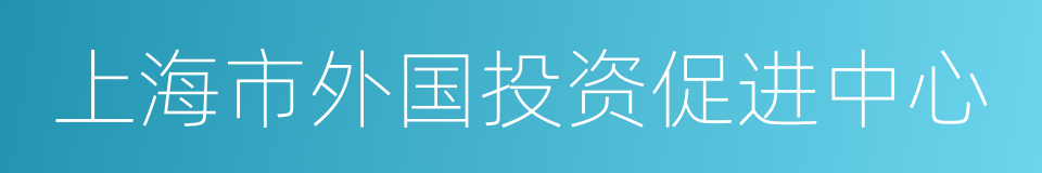 上海市外国投资促进中心的同义词