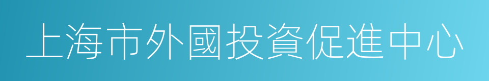 上海市外國投資促進中心的同義詞