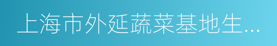 上海市外延蔬菜基地生产经营评价指南的同义词