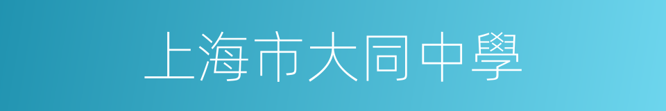 上海市大同中學的同義詞