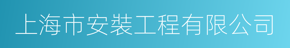 上海市安裝工程有限公司的同義詞