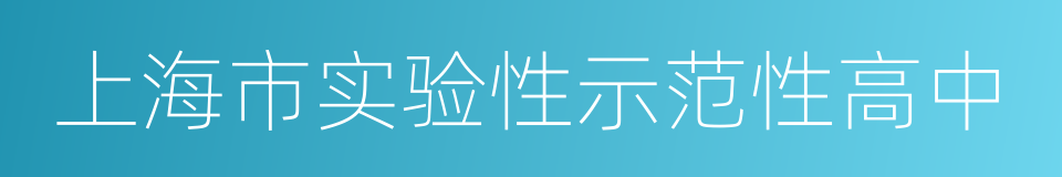 上海市实验性示范性高中的同义词