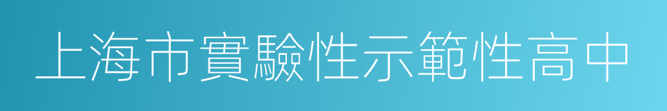 上海市實驗性示範性高中的同義詞