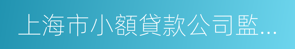 上海市小額貸款公司監管辦法的同義詞