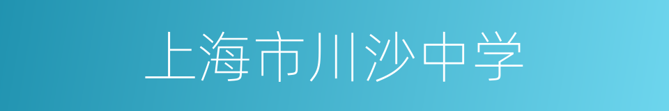 上海市川沙中学的同义词