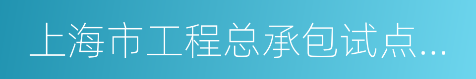 上海市工程总承包试点项目管理办法的同义词