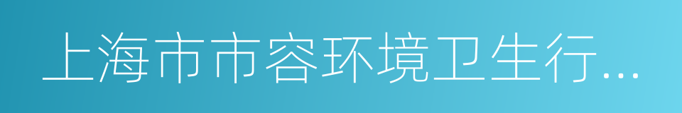 上海市市容环境卫生行业协会的同义词