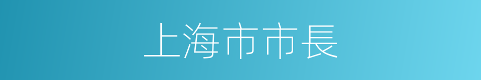 上海市市長的同義詞