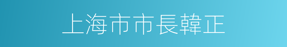 上海市市長韓正的同義詞