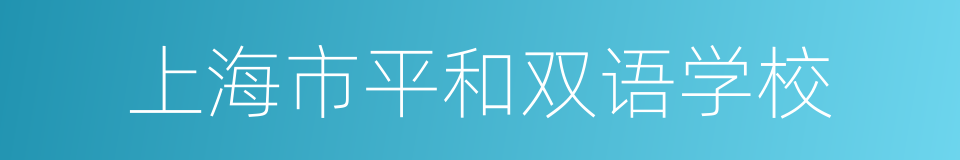 上海市平和双语学校的同义词