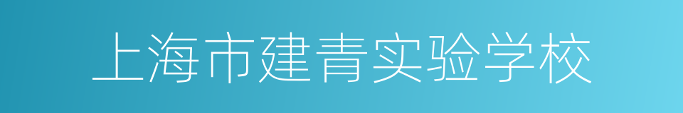 上海市建青实验学校的同义词