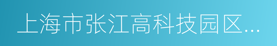 上海市张江高科技园区管理委员会的同义词