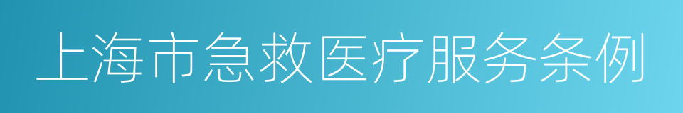 上海市急救医疗服务条例的同义词