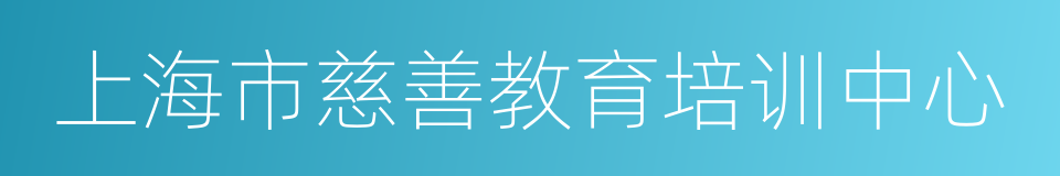 上海市慈善教育培训中心的同义词