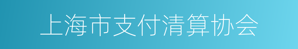 上海市支付清算协会的同义词