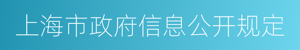 上海市政府信息公开规定的同义词