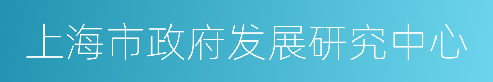 上海市政府发展研究中心的同义词