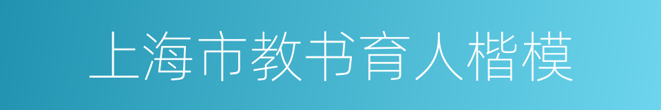 上海市教书育人楷模的同义词