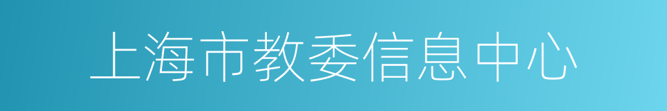 上海市教委信息中心的同义词