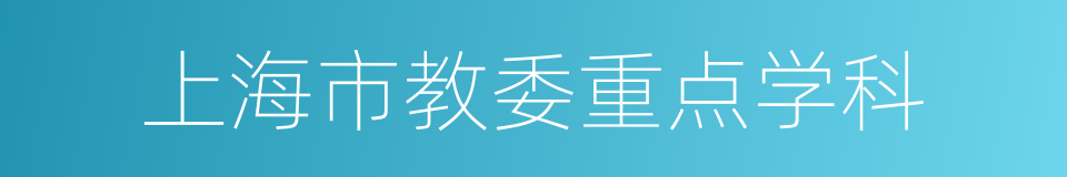 上海市教委重点学科的同义词