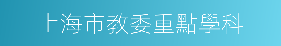 上海市教委重點學科的同義詞