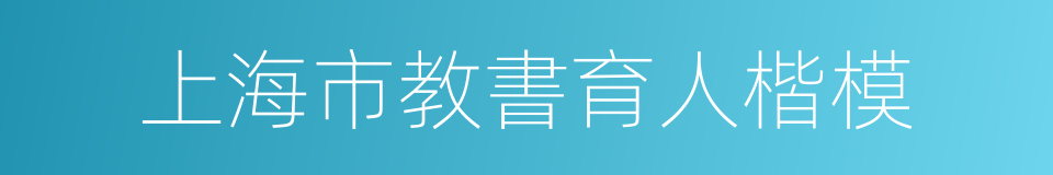 上海市教書育人楷模的同義詞