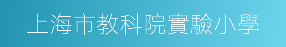 上海市教科院實驗小學的同義詞