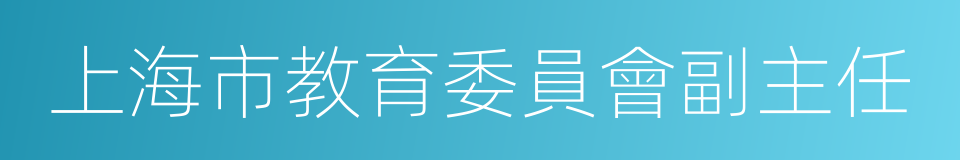 上海市教育委員會副主任的同義詞