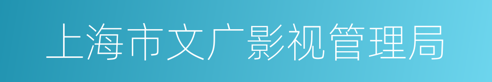 上海市文广影视管理局的同义词