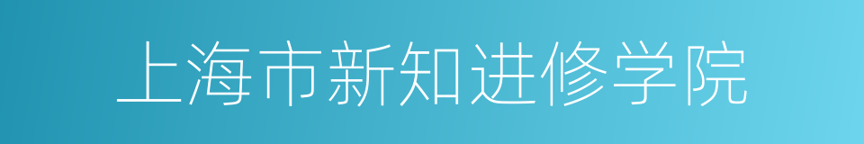 上海市新知进修学院的同义词