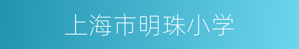 上海市明珠小学的同义词