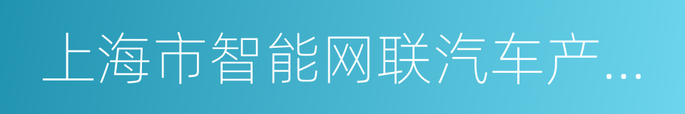 上海市智能网联汽车产业创新工程实施方案的同义词