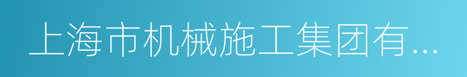 上海市机械施工集团有限公司的同义词