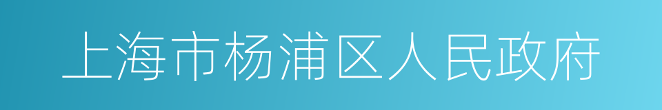 上海市杨浦区人民政府的同义词