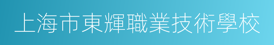 上海市東輝職業技術學校的同義詞