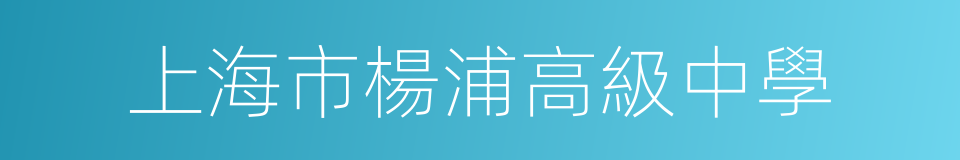 上海市楊浦高級中學的同義詞