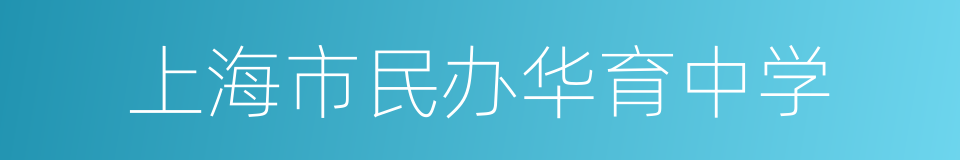 上海市民办华育中学的同义词